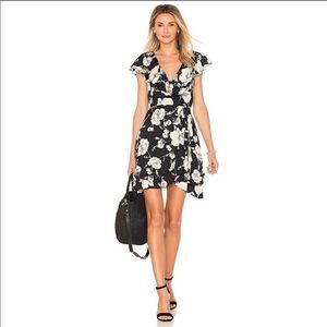 Free People French Quarter Floral Black Wrap Dress